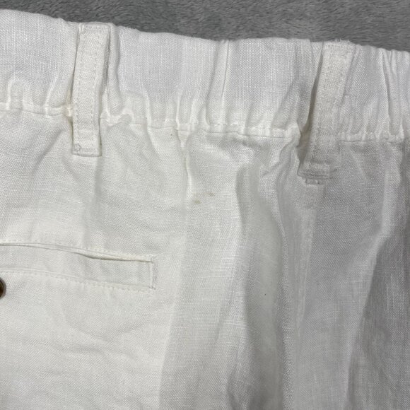 Caribbean Linen Drawstring Shorts Mens Size 50 White Elastic Waist Relaxed NWT - Picture 7 of 9